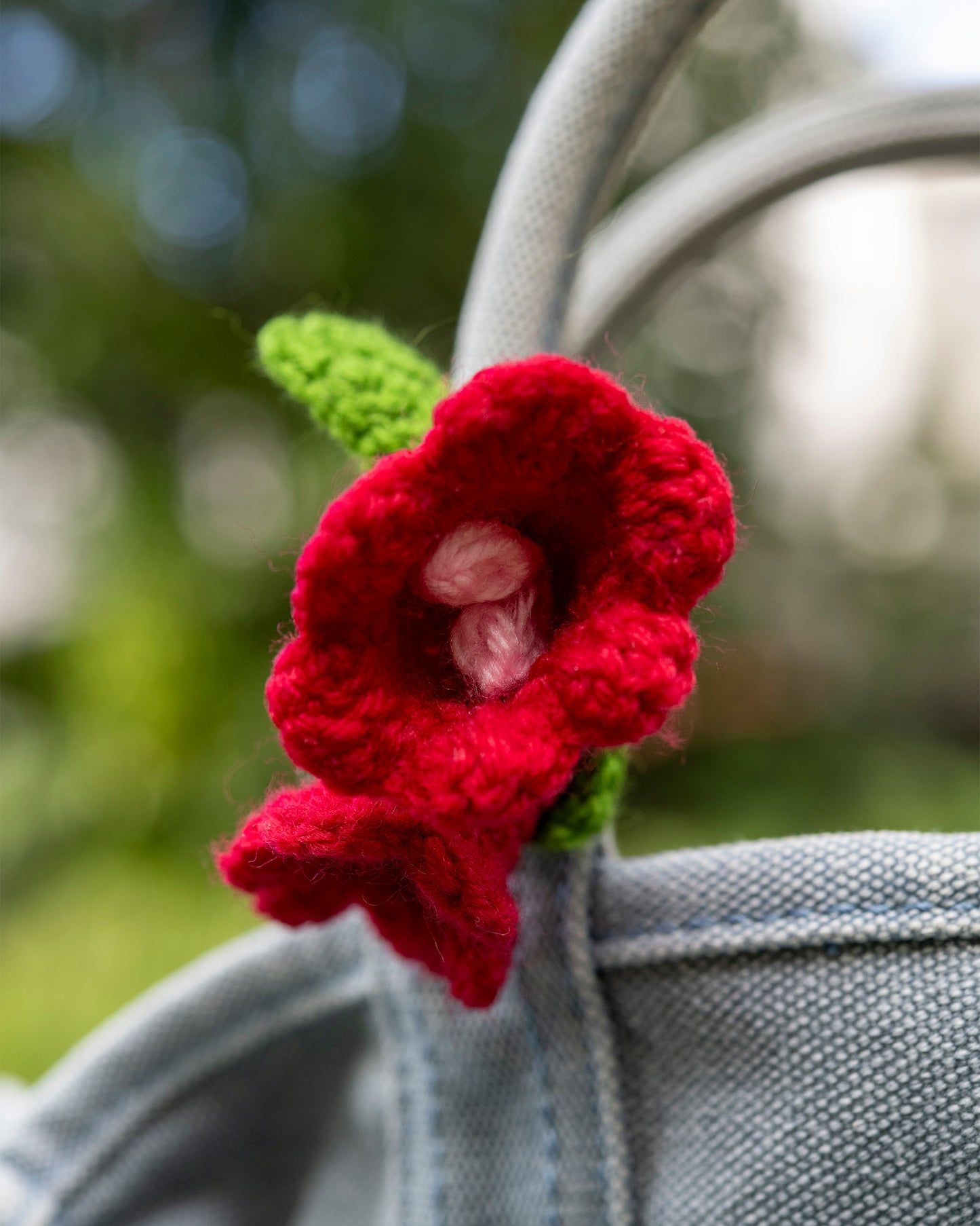 Red Bell Flowers Bag Charm