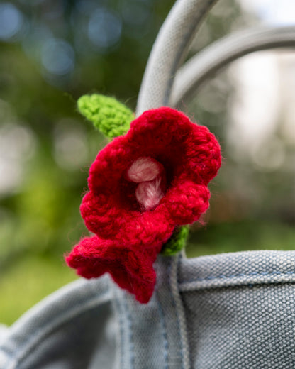 Red Bell Flowers Bag Charm