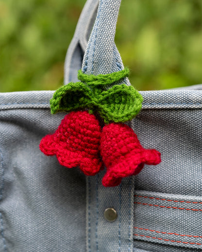 Red Bell Flowers Bag Charm