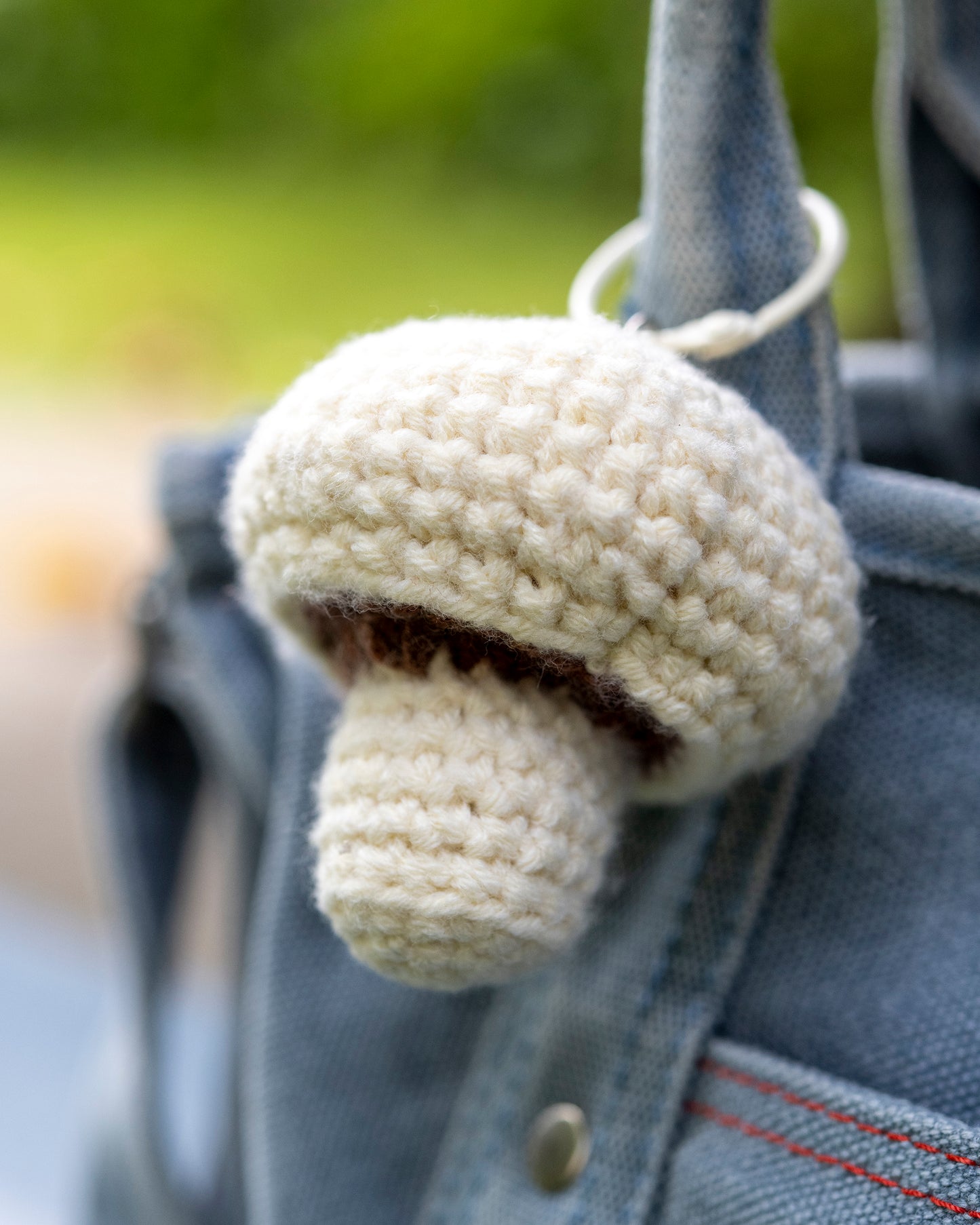 White Mushroom Bag Charm